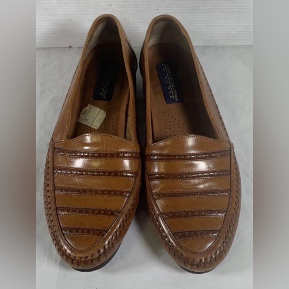 Giorgio Brutini Brown Leather Loafers Size 10D